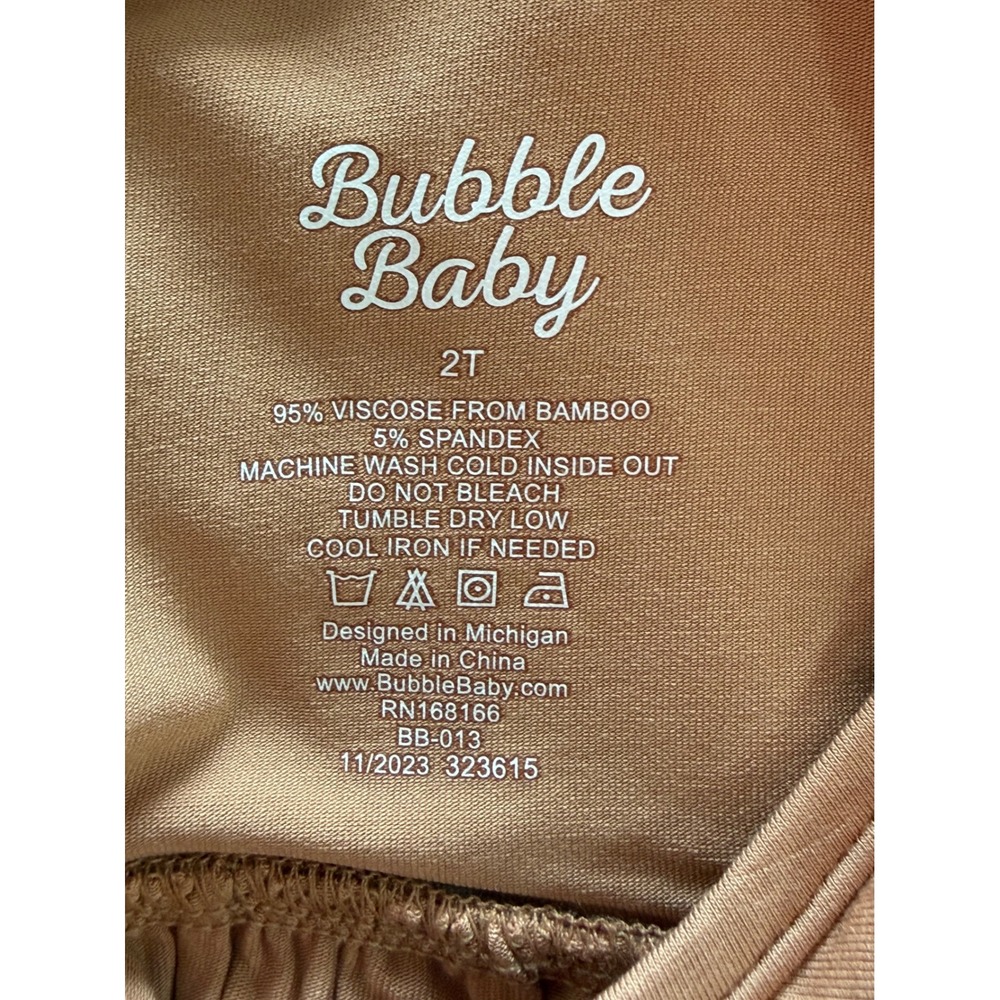 Bubble Baby Toddler Girls Clay Bamboo Viscose Flutter Sleeve Dress 2T BB-013 - Picture 3 of 3